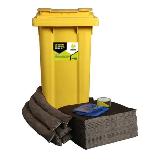 125L General Purpose Spill Kit In 2 Wheeled Bin