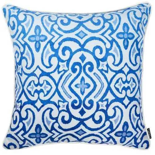 18"x 18" Blue Sky Scroll Decorative Throw Pillow Cover Printed