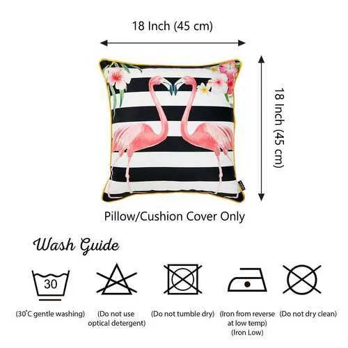 18"x 18" Tropical Flamingo Love Decorative Throw Pillow Cover