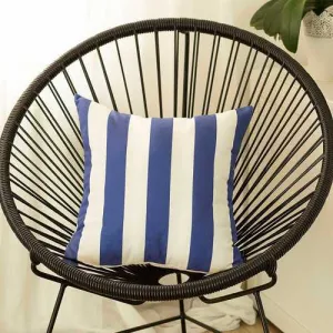 18"x18" Blue Stripes Geometric Decorative Throw Pillow Cover