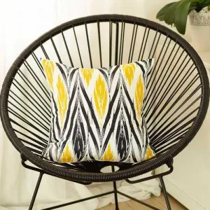 18"x18" Geometric Yellow Lit Decorative Throw Pillow Cover Printed