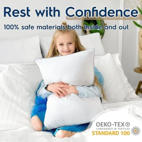 2 X White Memory Foam Pillows Soft Fluffy Hotel Quality Pillows