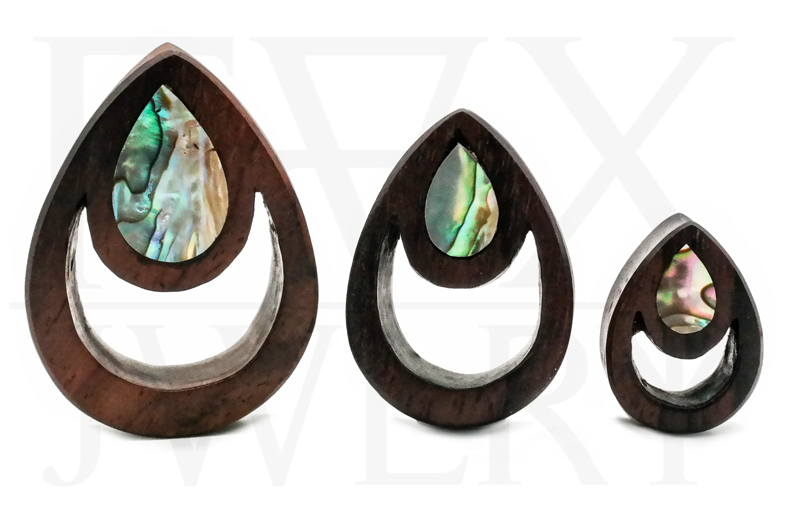 Abalone Wood Teardrop Tunnels