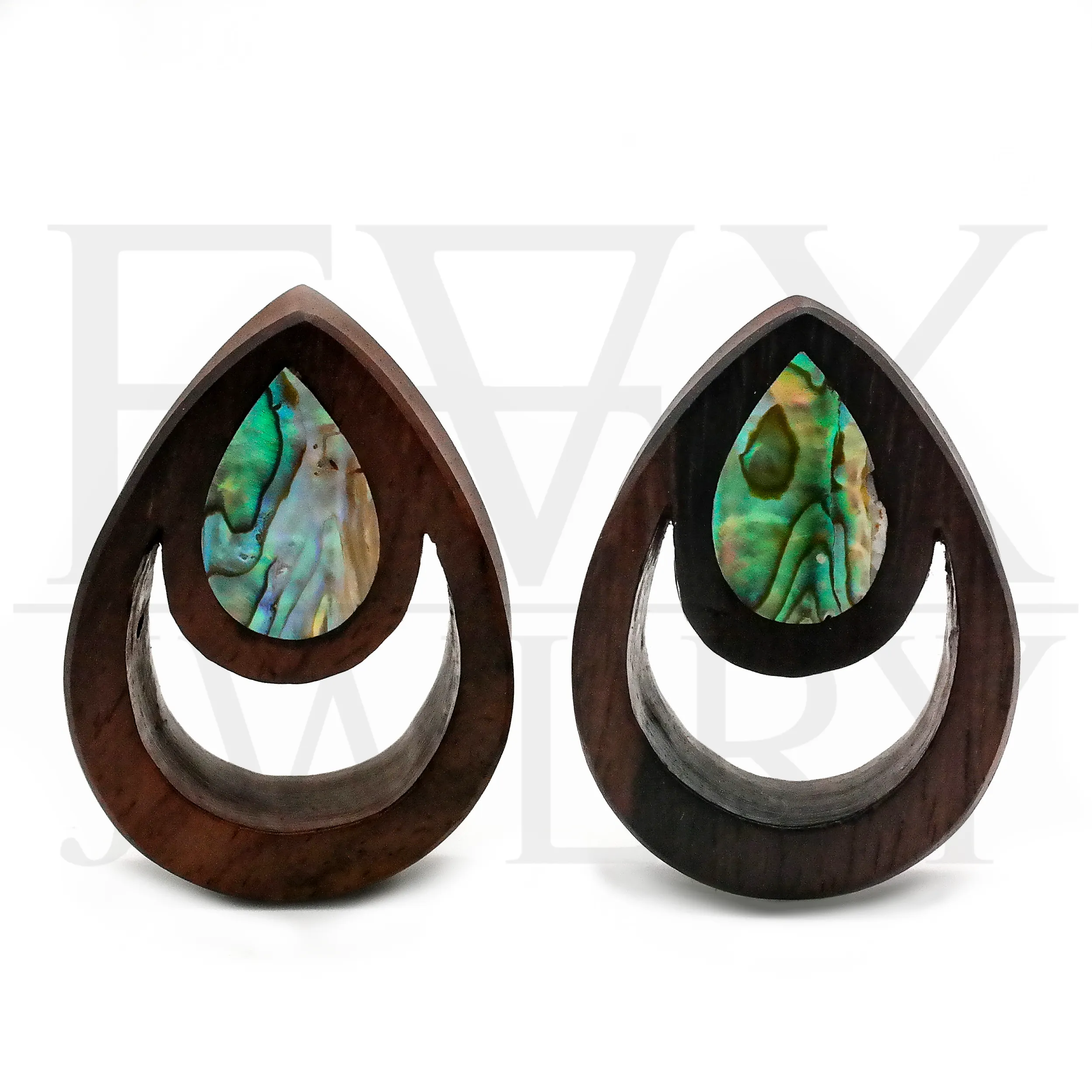 Abalone Wood Teardrop Tunnels