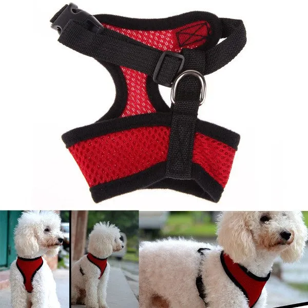 Adjustable Comfort Soft Breathable Dog Harness Pet Vest Rope Dog Chest Strap Leash Set Collar Leads Harness   MTY3