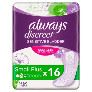 Always Discreet Incontinence Pads Small Plus 16 per pack