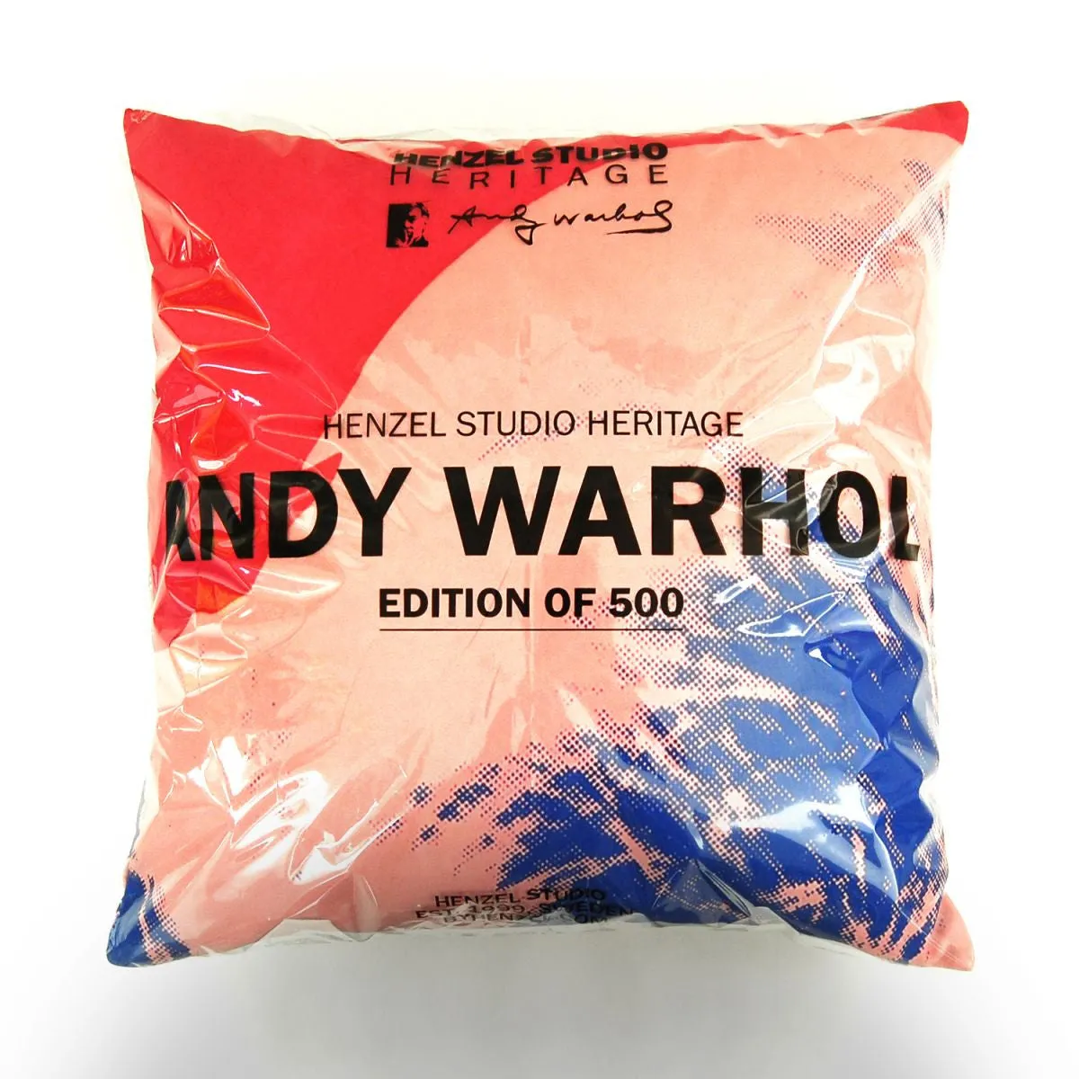 Andy Warhol Art Pillow in Red, Blue, & Pink design by Henzel Studio