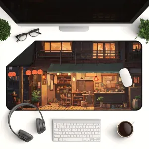 Anime Shop Desk Mat - Lofi Aesthetic, Large Mouse Pad, Aesthetic Desk Decor, Gaming Mouse Pad