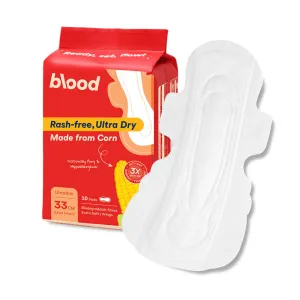 Blood Ultra Dry Corn Liners, 33cm, 10 pads