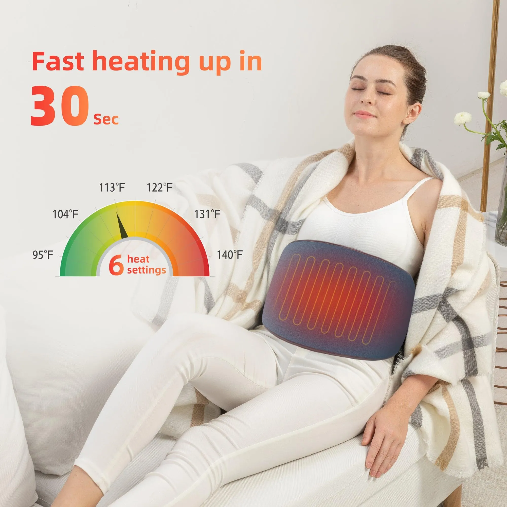 Comfier Heating Pad for Back Pain Relief, Waist Heated Wrap Belt,Fast Heating --CF-6211