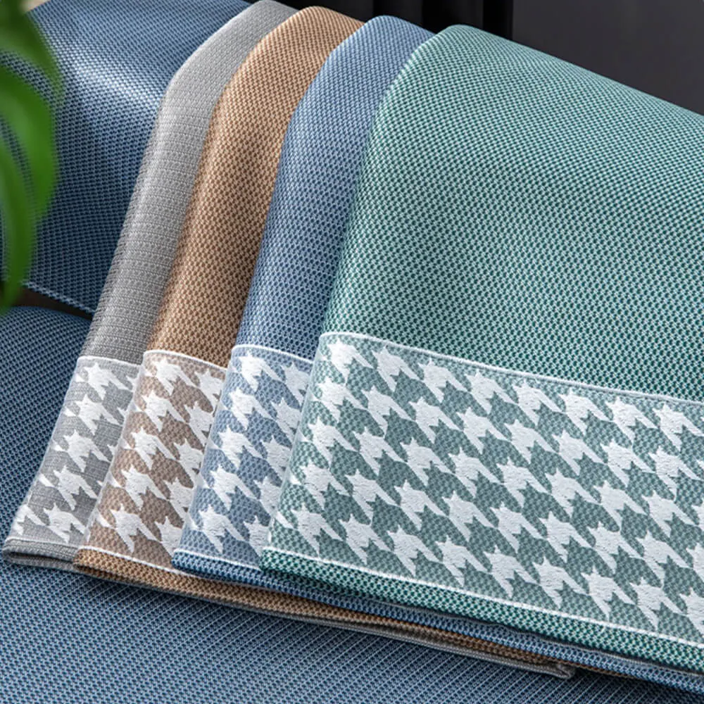 Cooling Houndstooth Ice Silk Breathable Couch Cover