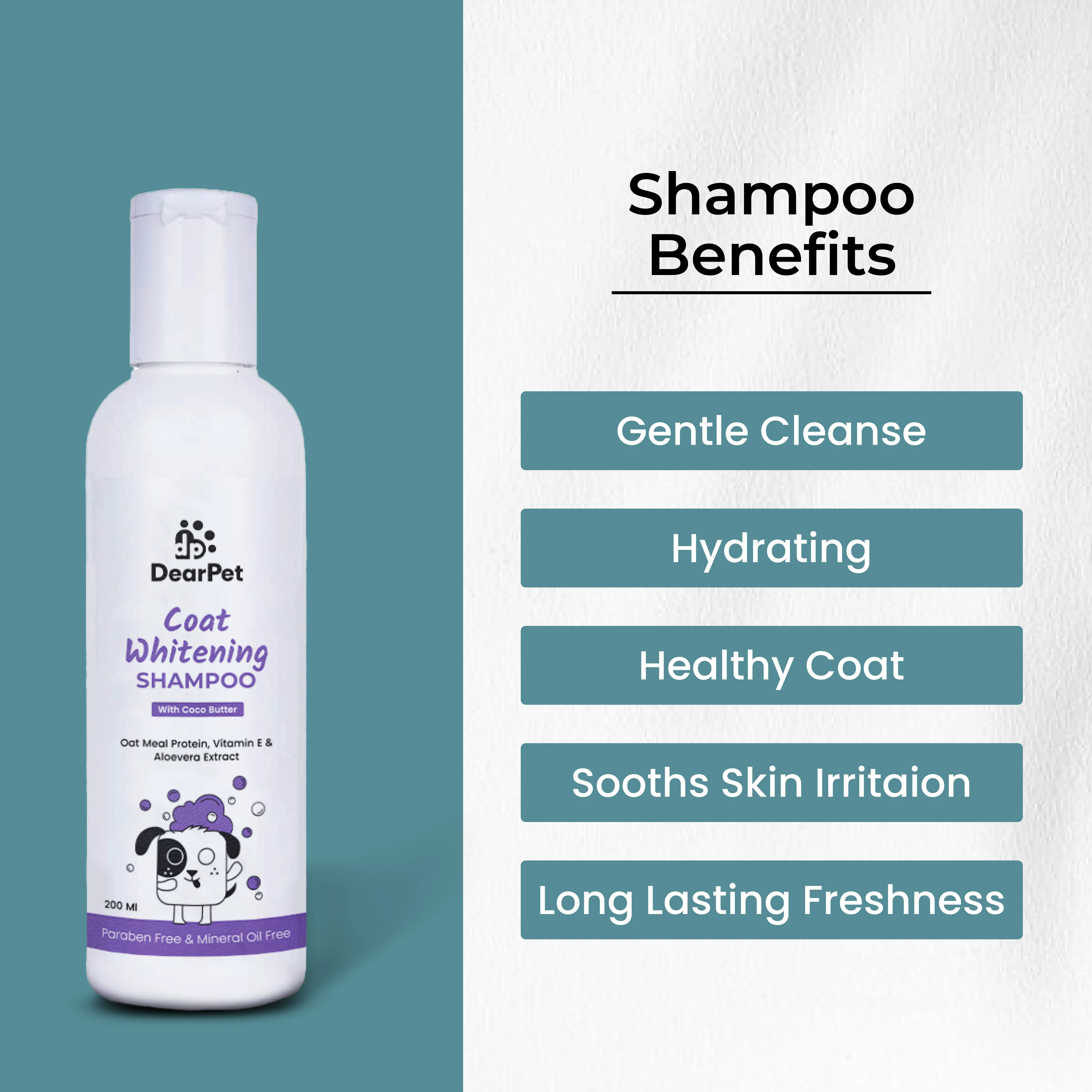 Dearpet Coat whitening Shampoo with Natural Actives