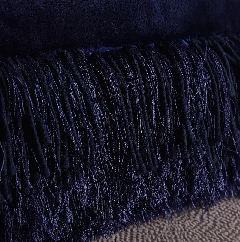 Decorative Shaggy Pillow in Blue