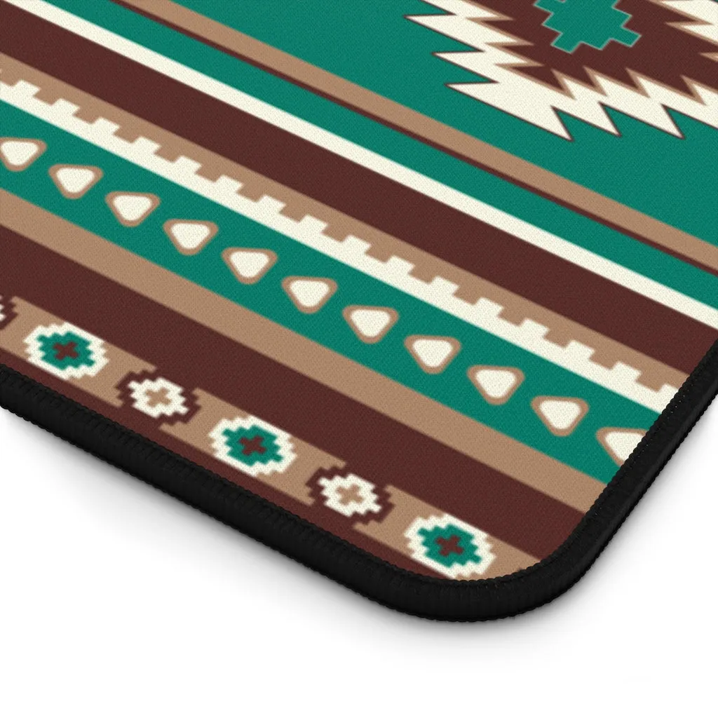 Desk Mat Boho Turquoise Diamonds Southwestern Mat for Desk Large Mouse Pad Desk Accessories Large Desk Mat Pad, 3 Sizes