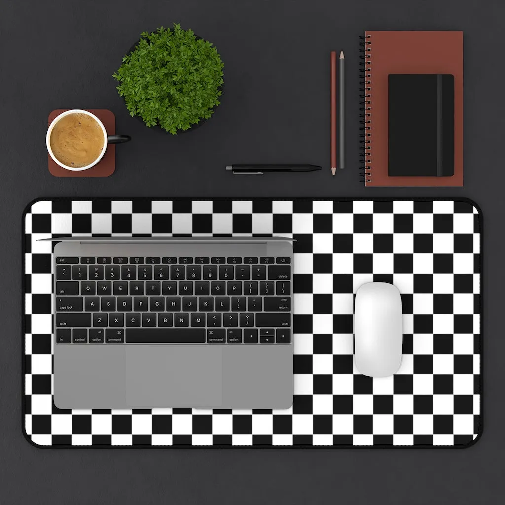 Desk Mat Checkered Black White Plaid Mat for Desk Large Mouse Pad Desk Accessories Large Desk Mat Pad, 3 Sizes