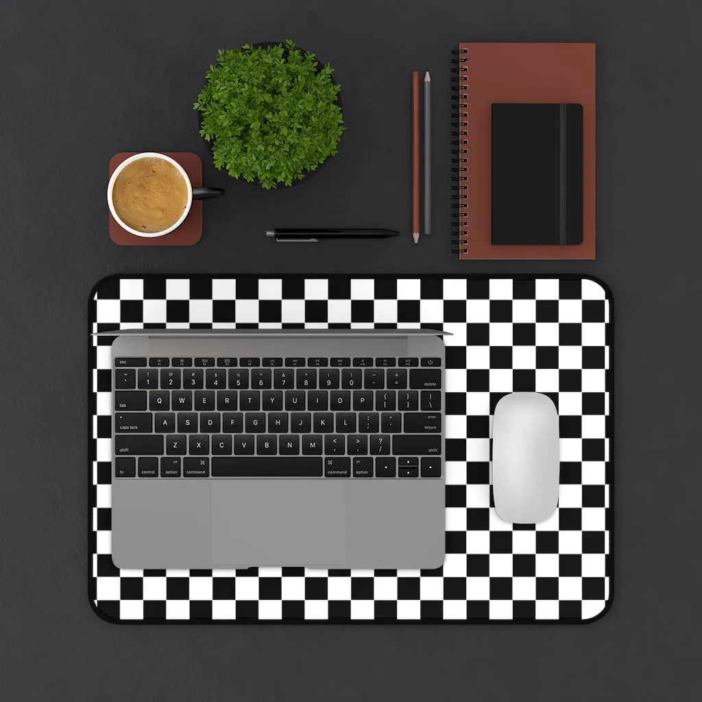 Desk Mat Checkered Black White Plaid Mat for Desk Large Mouse Pad Desk Accessories Large Desk Mat Pad, 3 Sizes