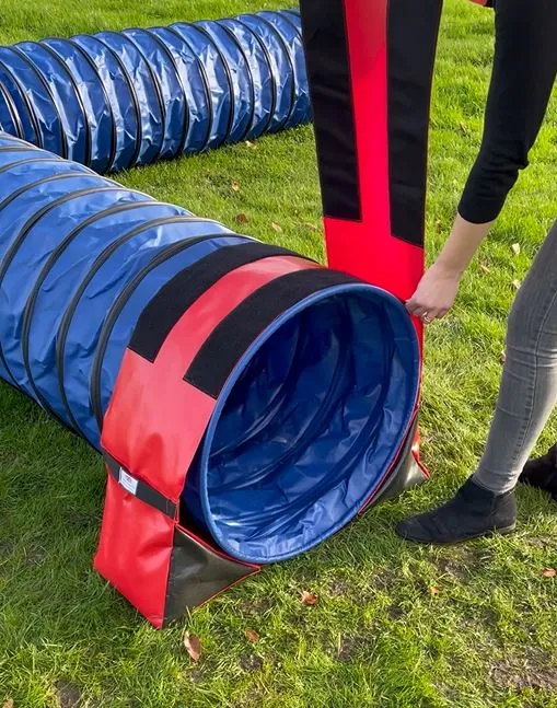 Dog Agility Tunnel Sandbag Adjustable 60cm - 80cm Diameter Tunnels Indoor Outdoor UV PVC Various Colours 300mm Material Width Connects Underneath