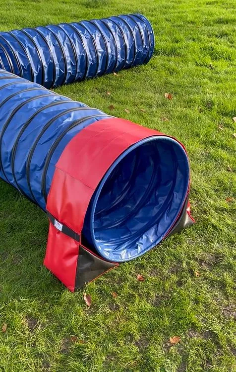 Dog Agility Tunnel Sandbag Adjustable 60cm - 80cm Diameter Tunnels Indoor Outdoor UV PVC Various Colours 300mm Material Width Connects Underneath