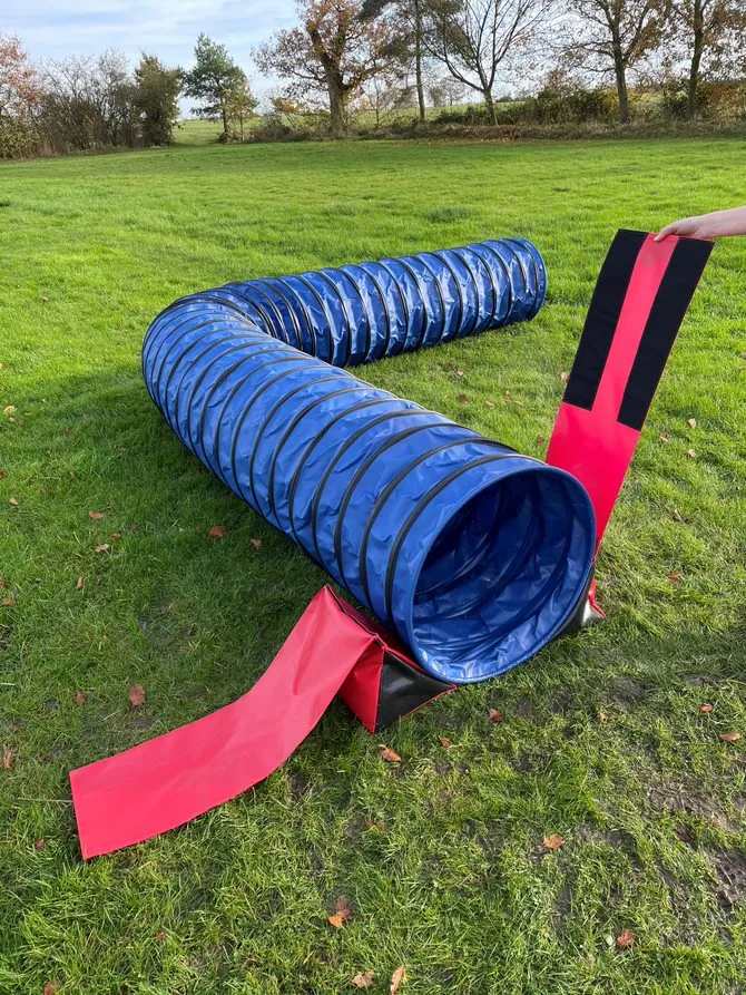 Dog Agility Tunnel Sandbag Adjustable 60cm - 80cm Diameter Tunnels Indoor Outdoor UV PVC Various Colours 300mm Material Width Connects Underneath