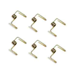 Ekhasa 100% Pure Brass Wick Holders for Oil Lamp | Deepam Stand, Vilakku Thiri Holder | Niranjan Kadi, Samay Diya Kadi Holder | Thiri Stand for Deepak | Spring Shape Wicks for Pooja Diya (Set of 6)