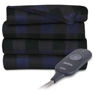 essential Electric Heated Fleece Channeled Blanket, Full, Garnet