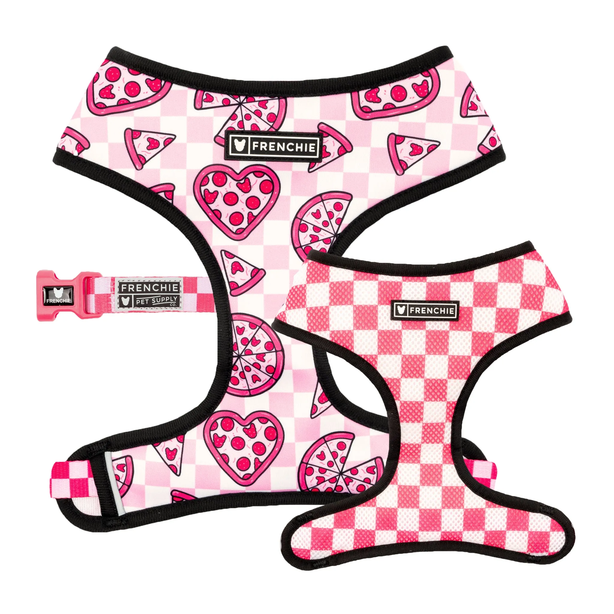 Frenchie Duo Reversible Harness - Pink Pizza