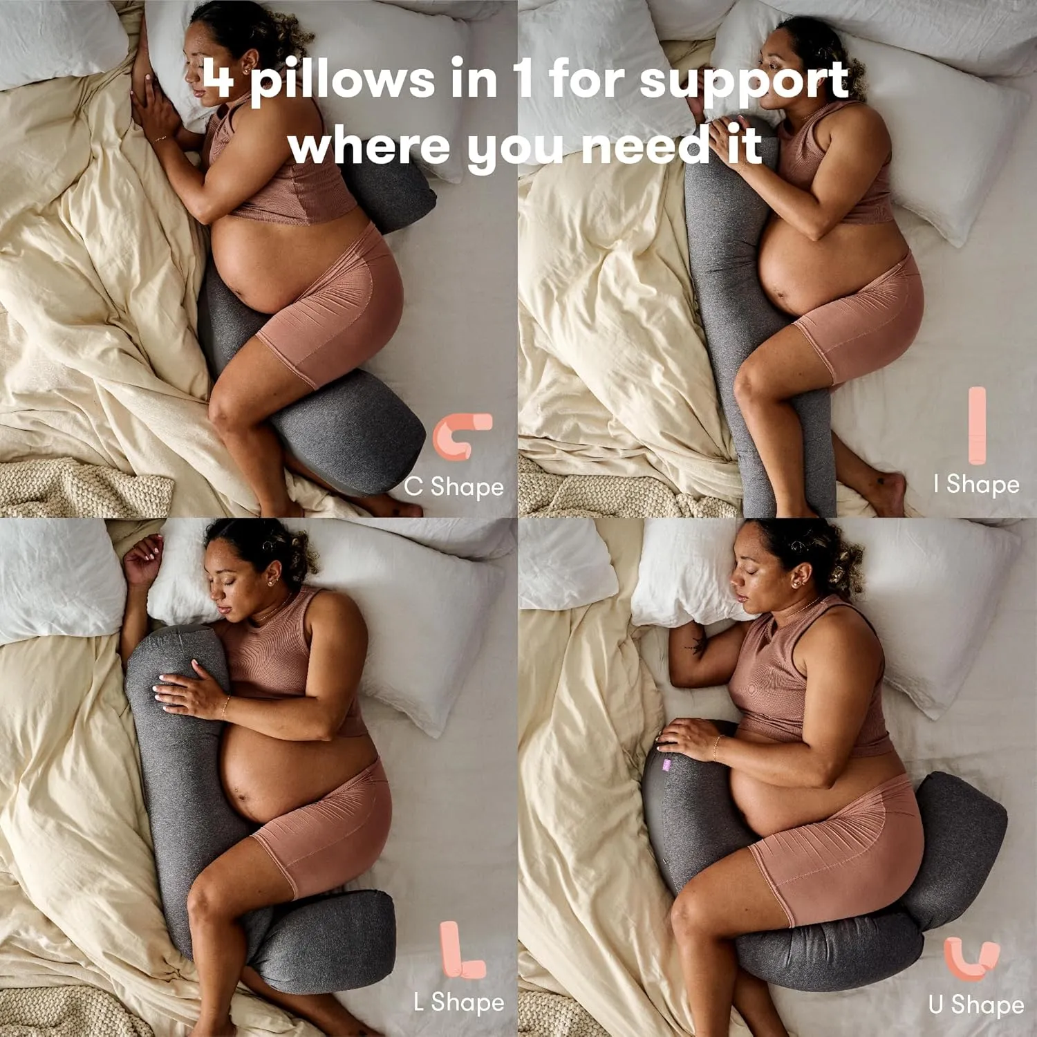 Frida Mom Adjustable Keep-Cool Pregnancy Pillow