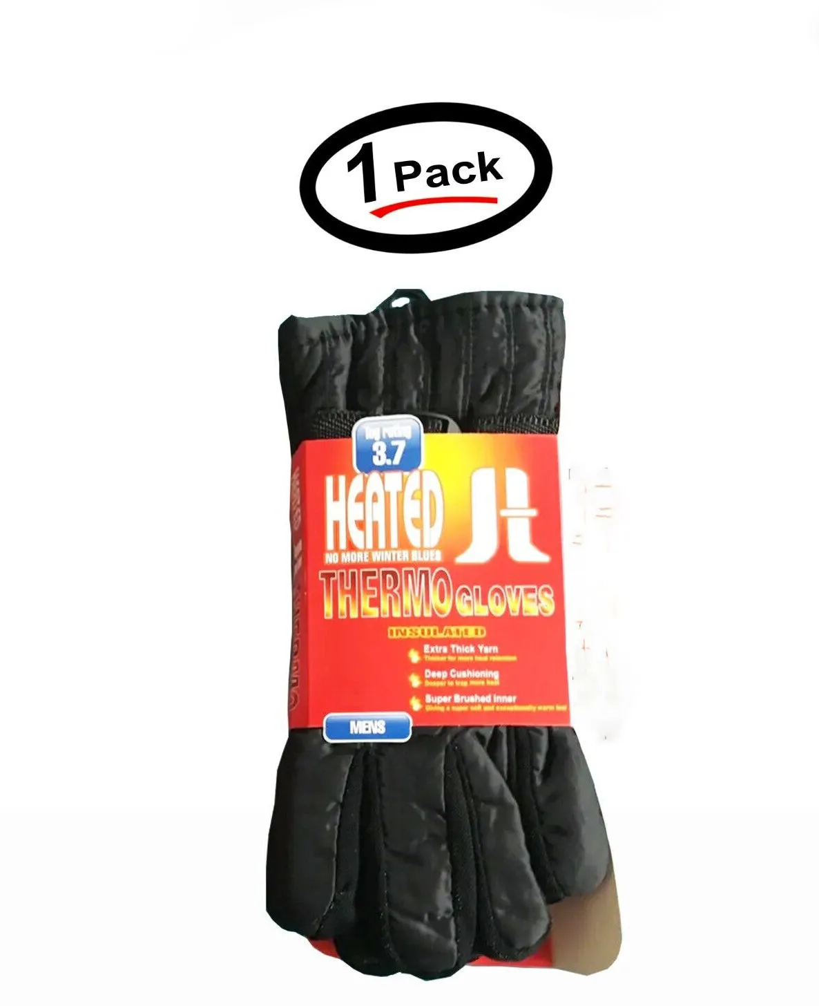 HEAT Men's Thermo Gloves 3.7 TOG Rating Triple Brushed Acrylic Liner Large - New