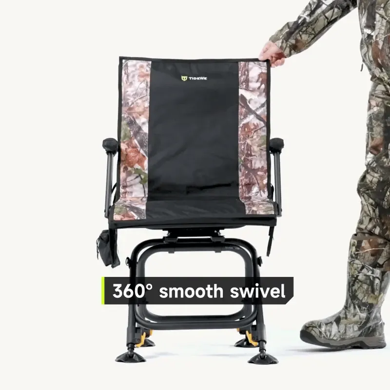 Heated Hunting Chair Adjustable Height 360° Swivel Blind Chair