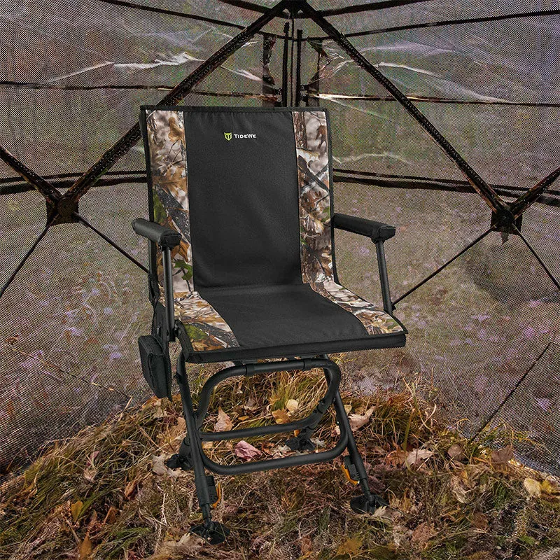 Heated Hunting Chair Adjustable Height 360° Swivel Blind Chair