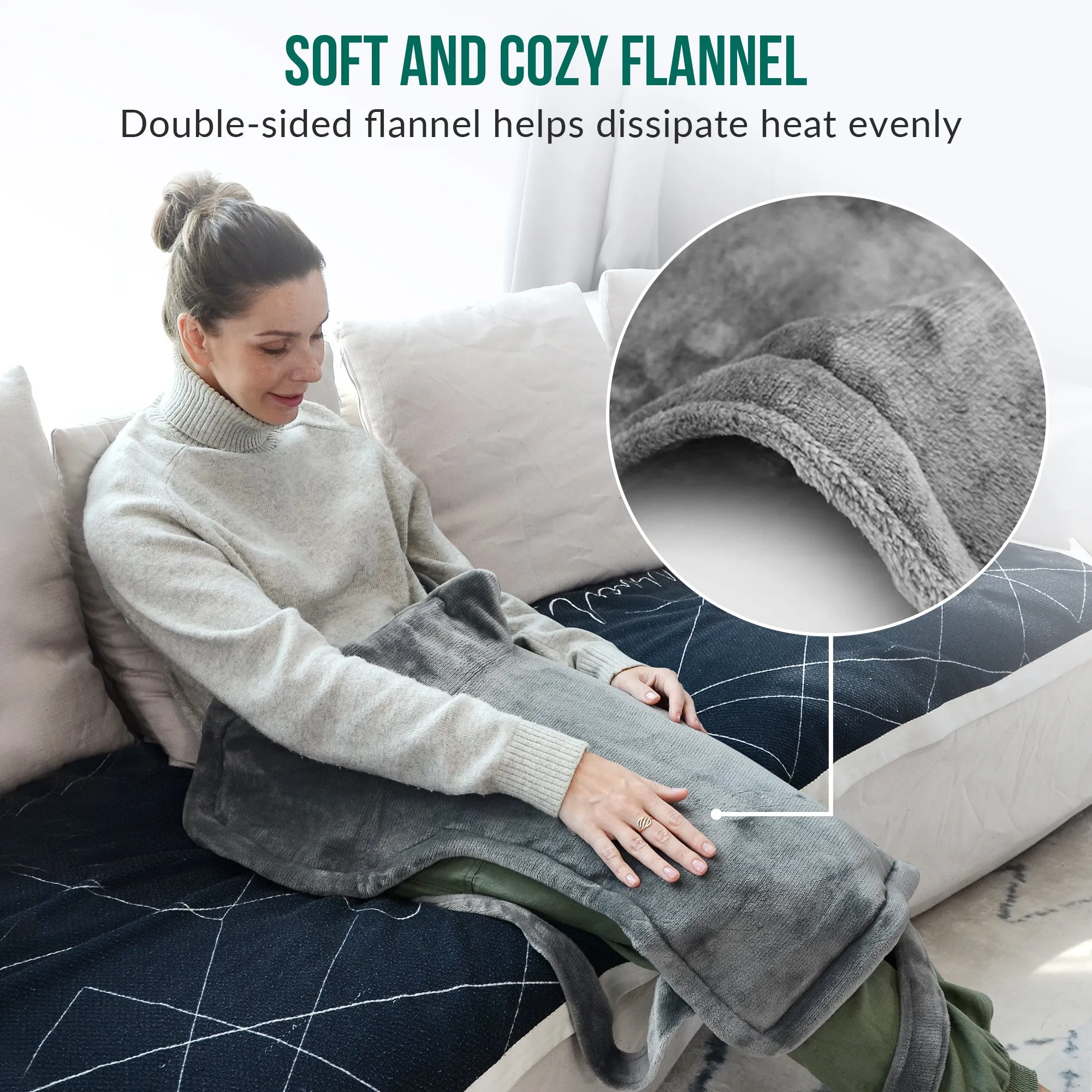 Heating Pad for Back Pain Relief, Snailax Electric Large Heating Pad for Neck and Shoulders--KH-019SHF2