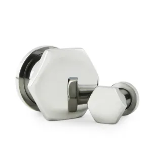 Hexagon Single Flare Stainless Steel Tunnels