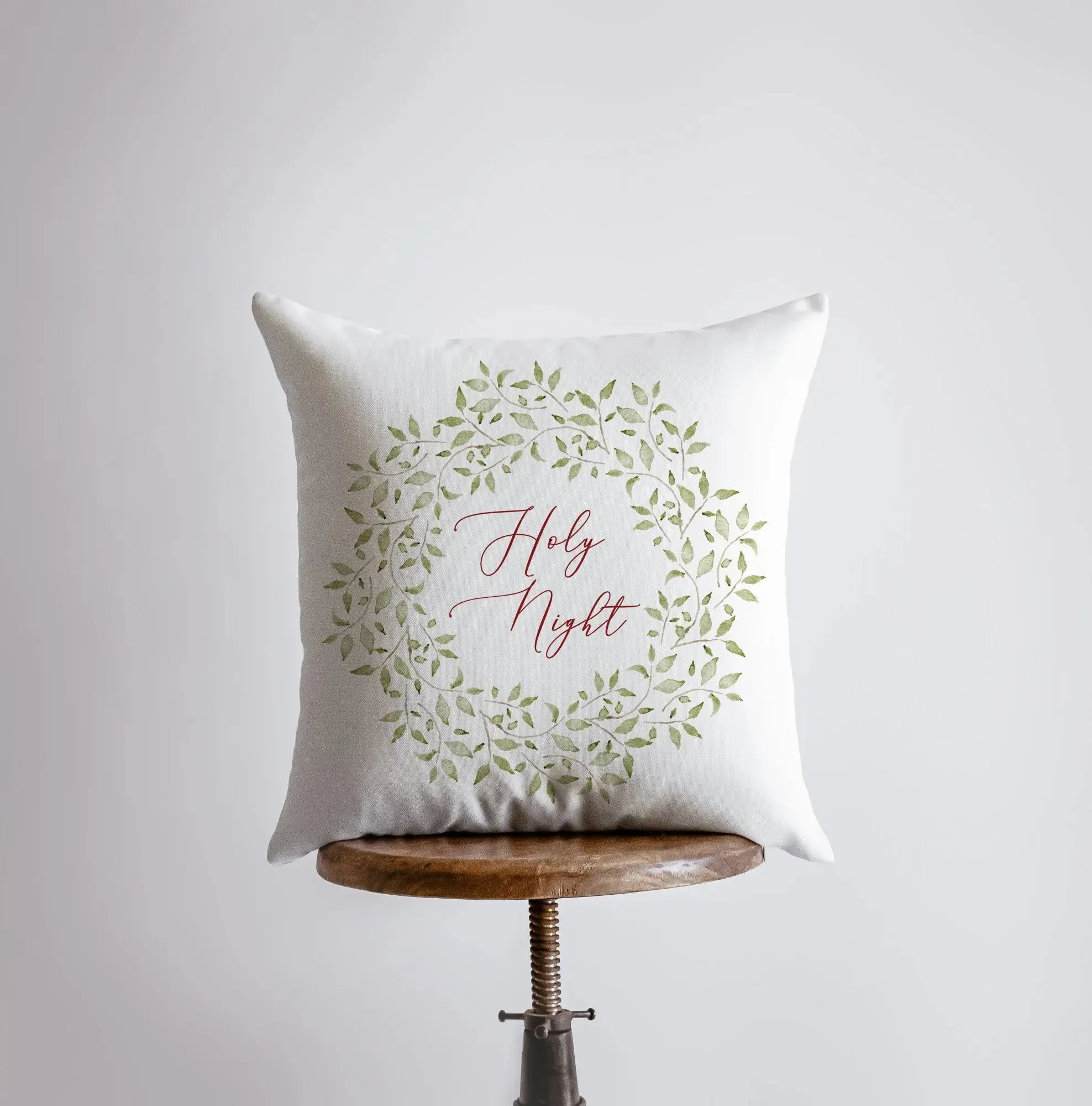 Holy Night Leaf Wreath | Throw Pillow | Christmas Pillow | Home Decor | Christmas  | Christmas tree | Christmas Gifts | Room Decor