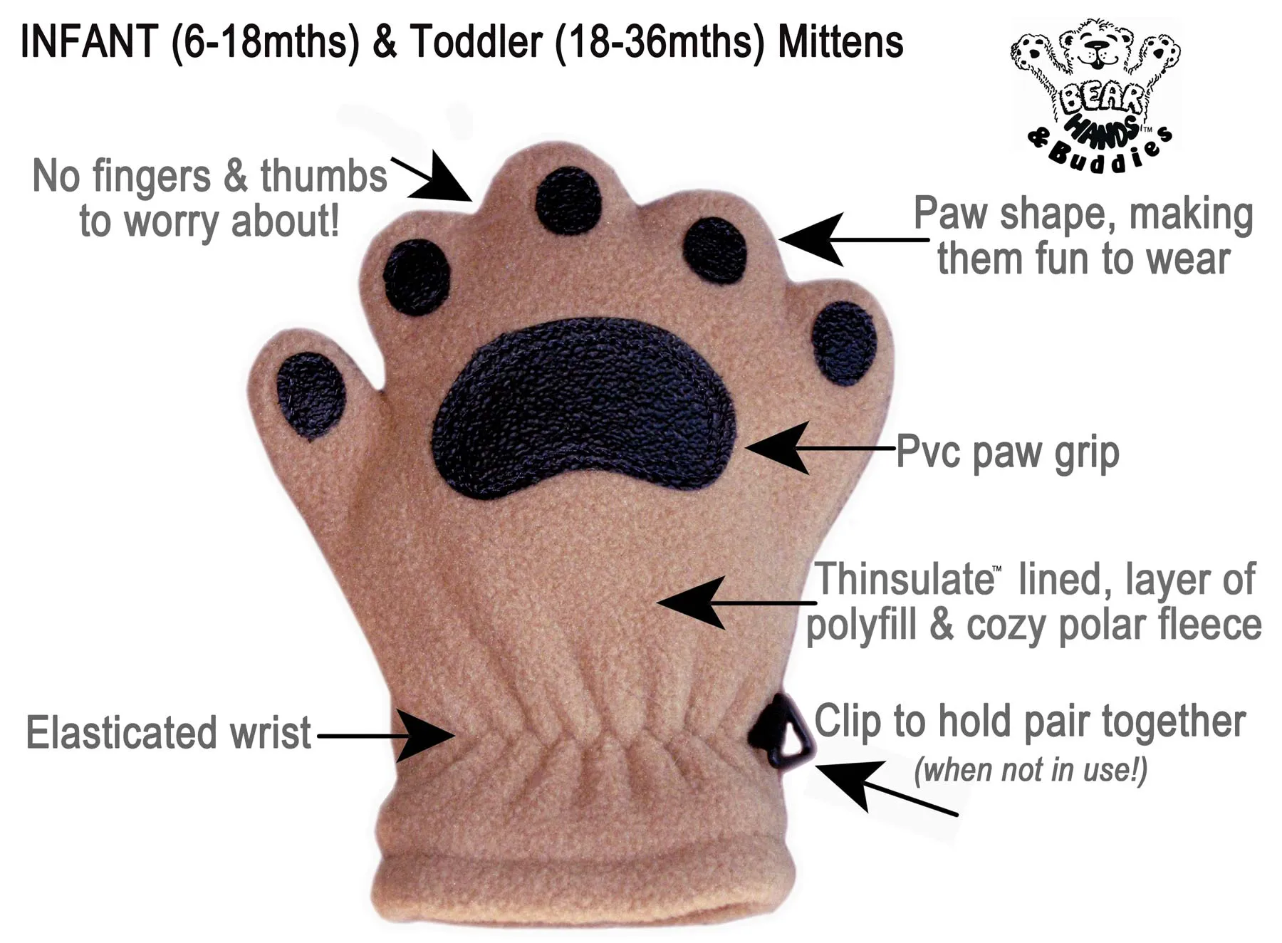 Infant & Toddler Light Pink Fleece Mittens