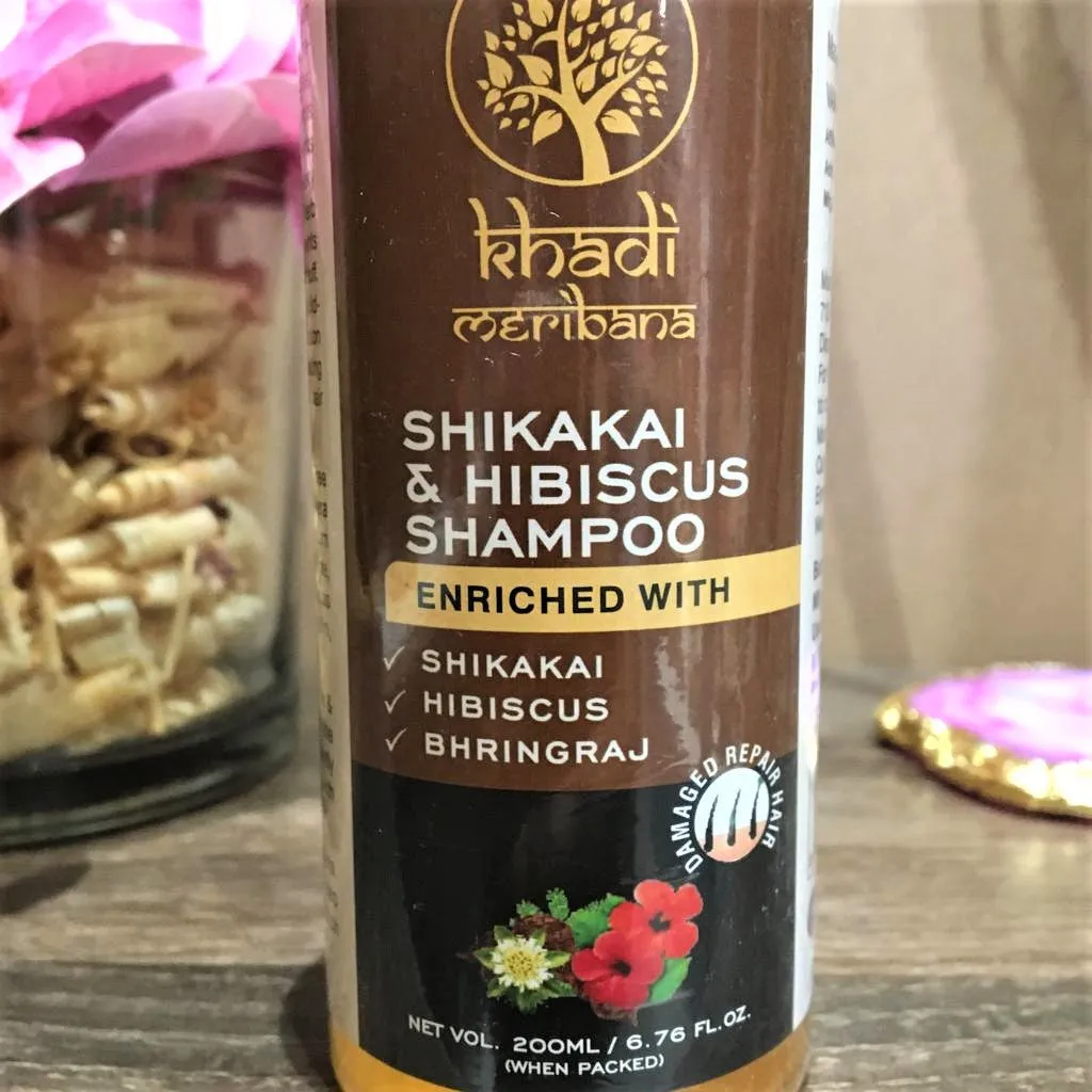 Khadi Meribana Pack of 2 Meribana Shikakai & Hibiscus Shampoo With Bhringraj 200ml