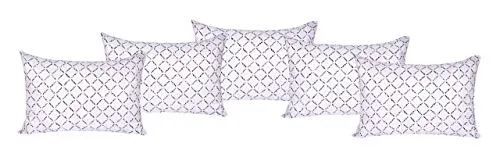 KINGLY Fibre Decor Reliance Filled 5 Piece Pillow Set - (Antique White, 16" x 24" inch)