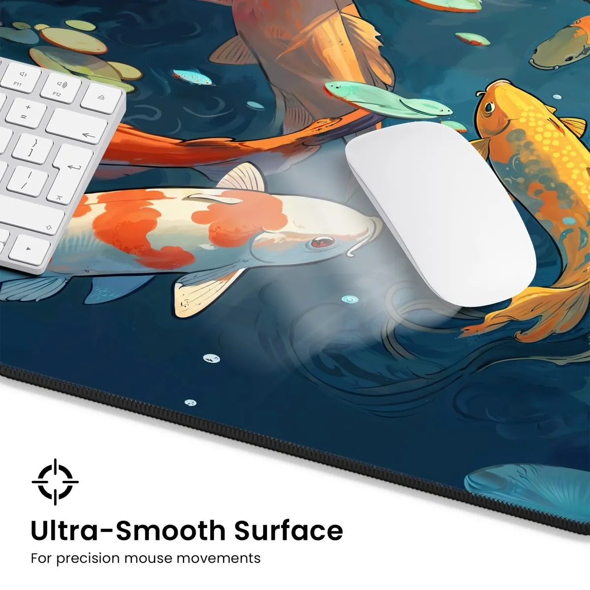 Koi Fish Desk Mat – Large Japanese-Inspired Mouse Pad for Office & Gaming