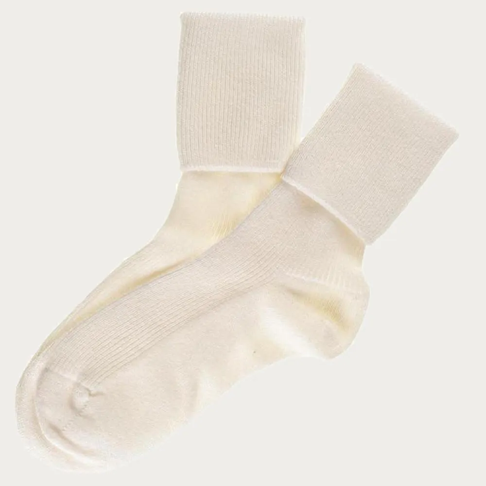 Ladies' White Cashmere Socks