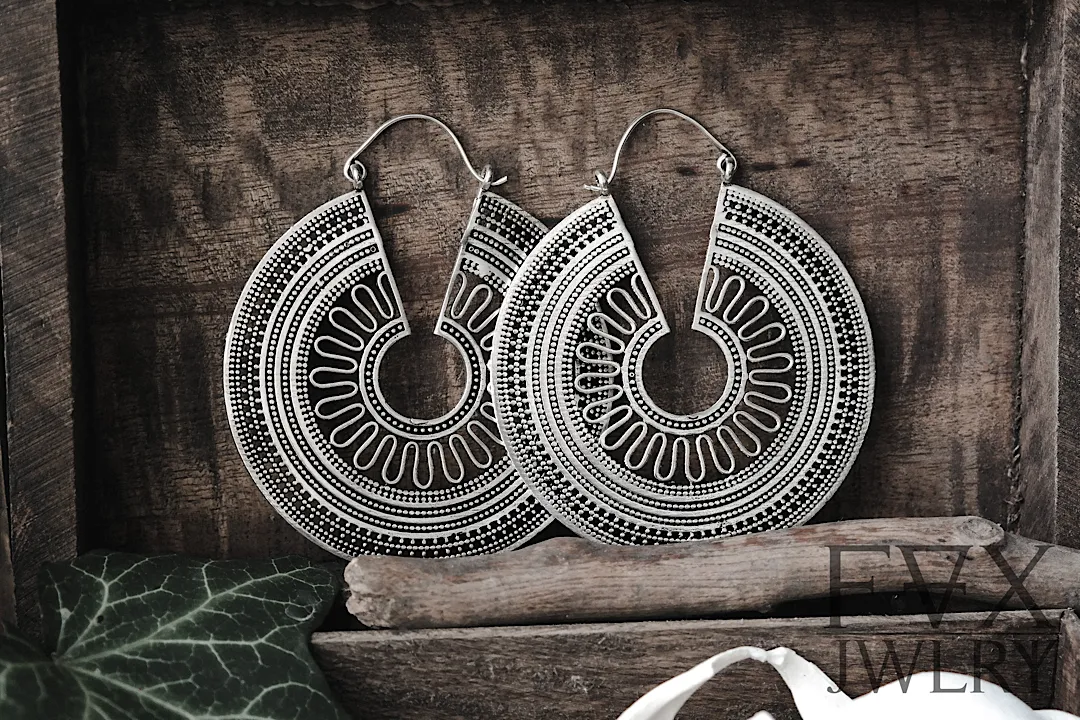 Large Silver Totec Hoops