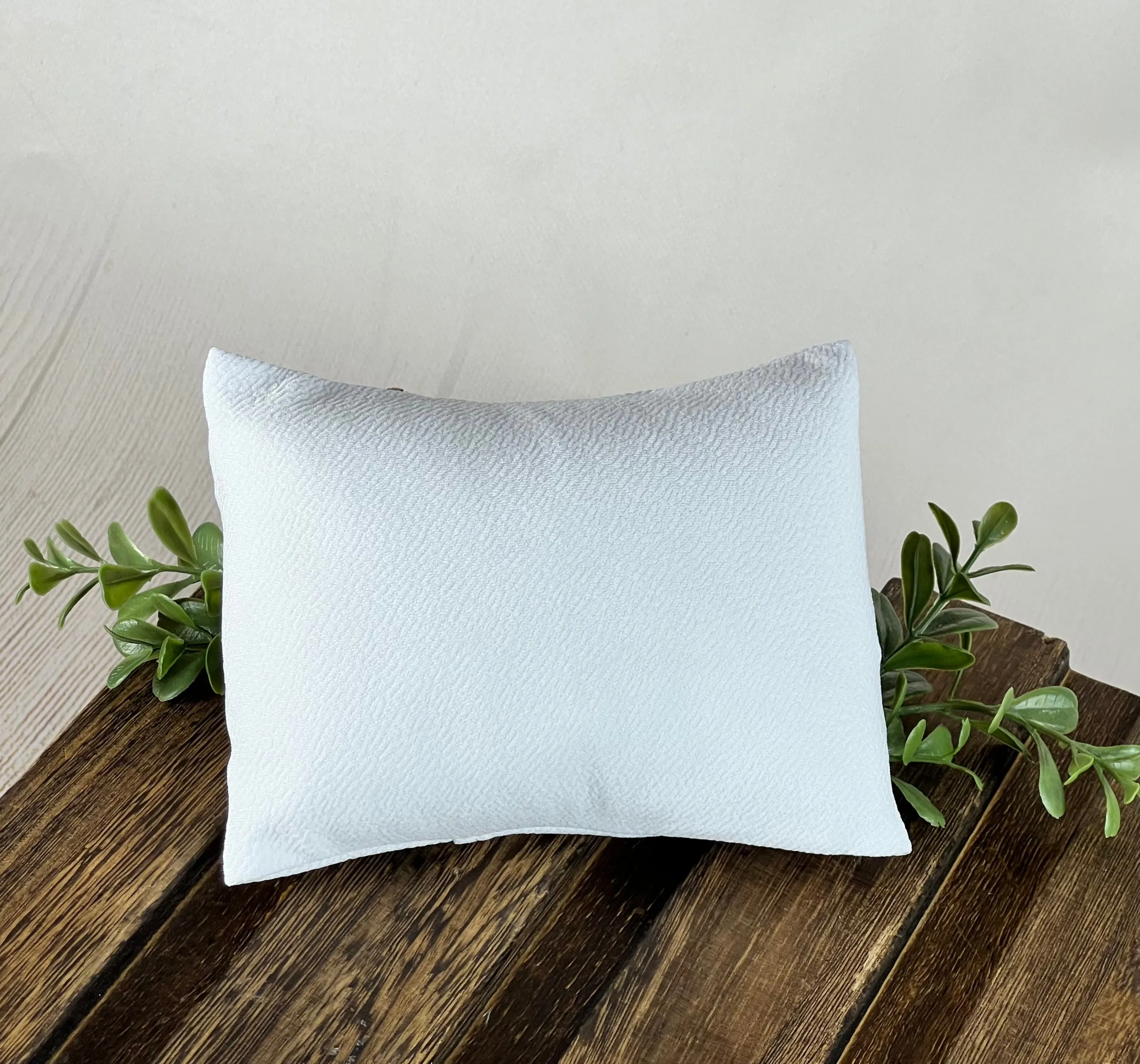 Mini Pillow with Cover - Textured - White