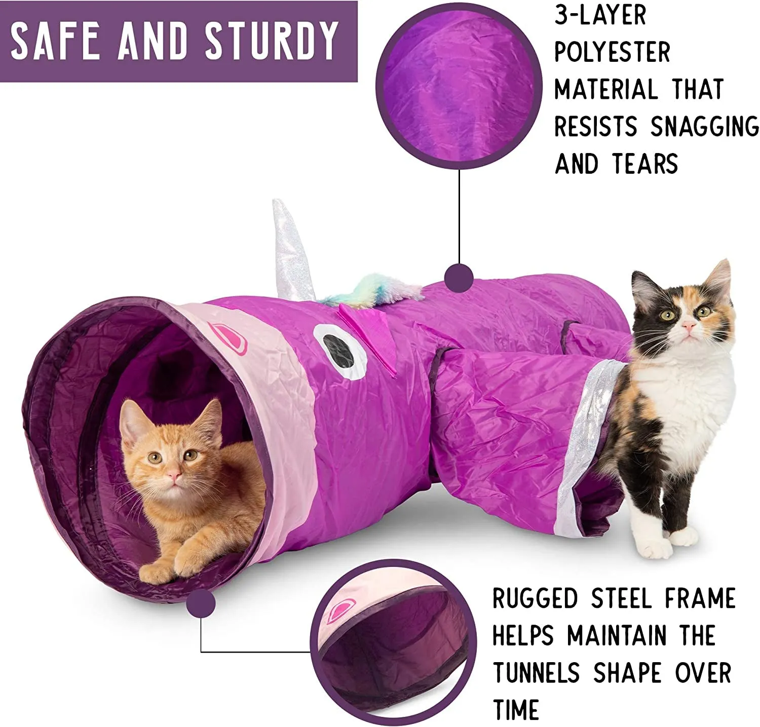 Multi Cat Tunnel Toy: Crinkle Feather String