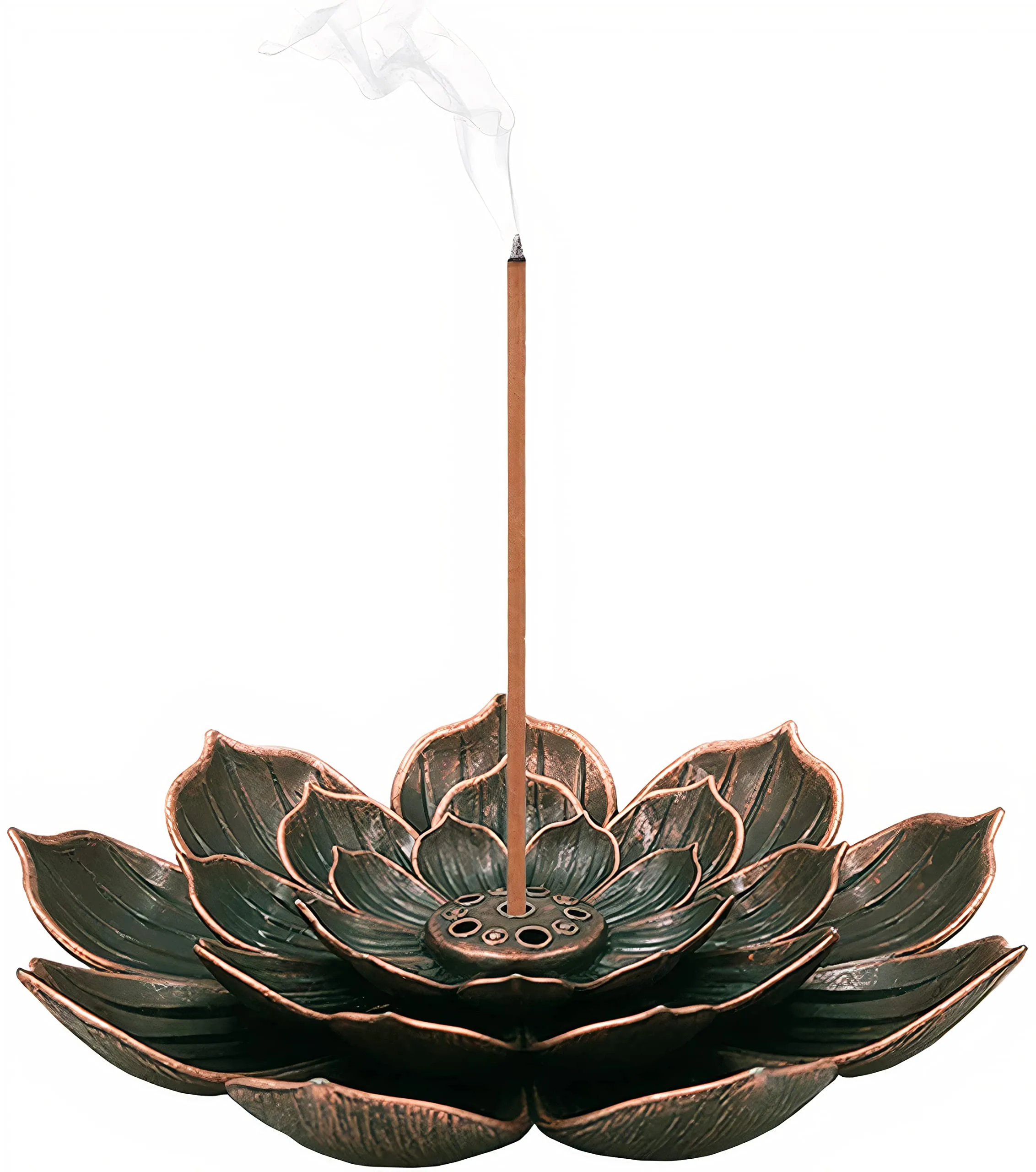 Normie Agarbatti Stand, Lotus Incense Stick Holder for Pooja, Incense Burner, Agarbatti Holding Stand with Ash Catcher (Brass)