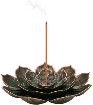 Normie Agarbatti Stand, Lotus Incense Stick Holder for Pooja, Incense Burner, Agarbatti Holding Stand with Ash Catcher (Brass)