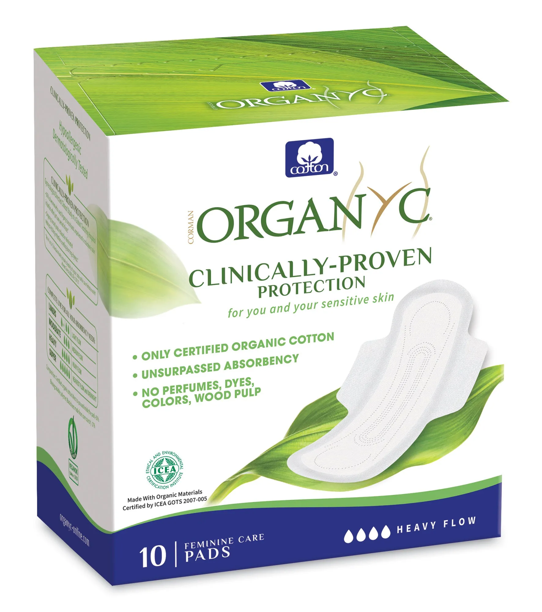 Organyc Sanitary Pads Night Heavy Flow 10