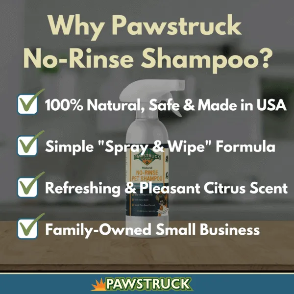 Pawstruck No-Rinse Dry Dog Shampoo for Dogs & Cats