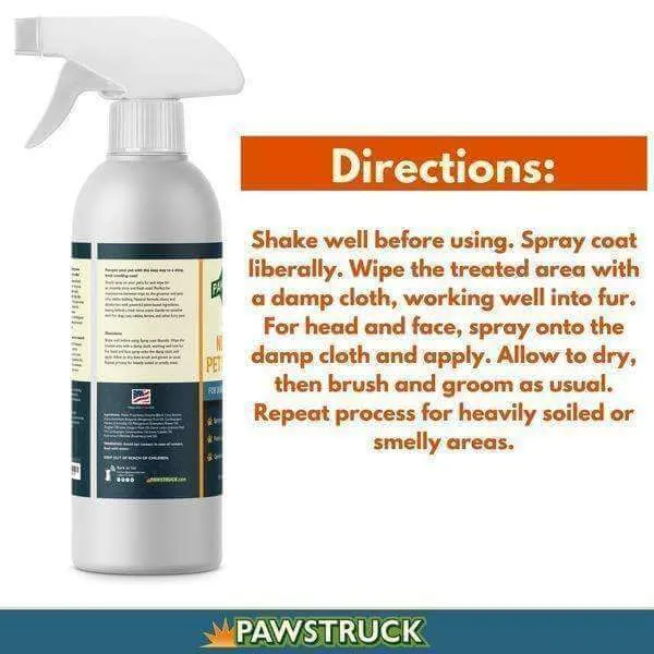 Pawstruck No-Rinse Dry Dog Shampoo for Dogs & Cats