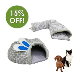 Pet Sleep and Play 2 Piece Bundle Pack - Critter Dome & Tunnel Set, Stress Relief, Durable Tunnels, Ideal for Play, Nesting, Cuddling, Hiding for Small Pets, Cozy Hideaway for Cats, Rabbits, and Small Animals