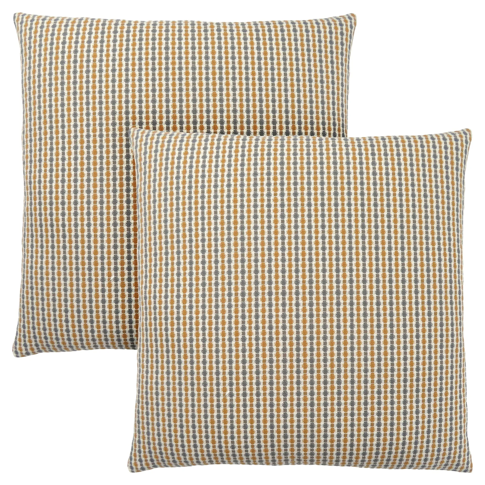 Pillow - 18"X 18" / Gold / Grey Abstract Dot / 2Pcs