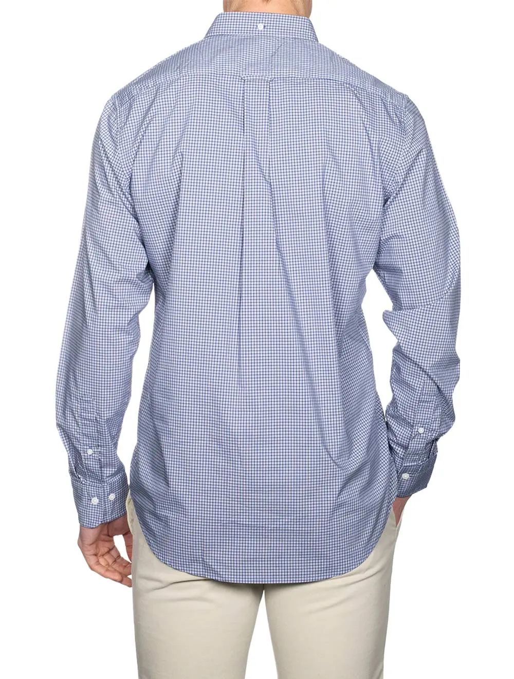 Regular Fit Micro Check Buttondown Shirt College Blue