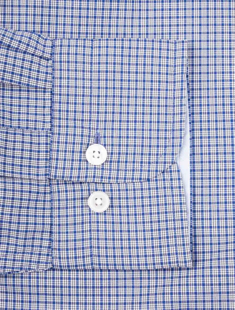 Regular Fit Micro Check Buttondown Shirt College Blue